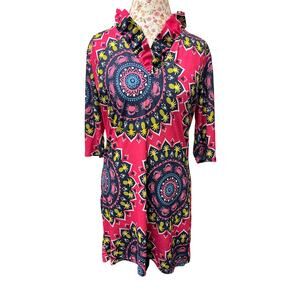 🌺 Simply Southern Crab Pineapple Print Tunic Dress Sz S Resort Coastal Boho
